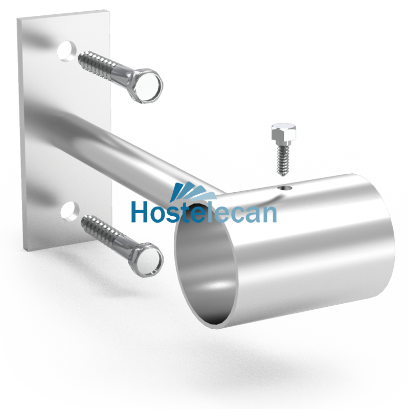 Soporte recto para tubo 100x30 mm.