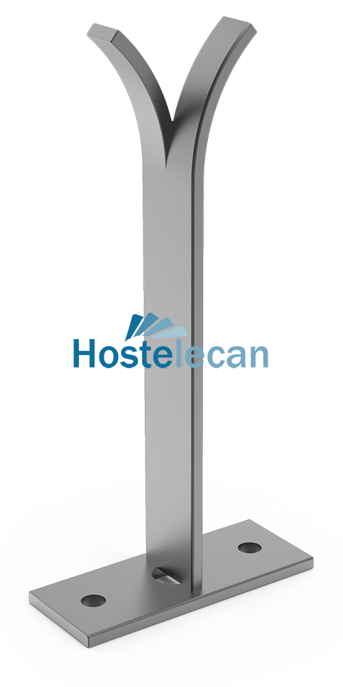 Sujeción de hierro para tirante 100 mm.