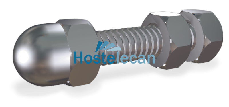 Tornillo pasante con tuerca y contratuerca, rosca