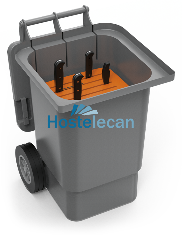 Contenedor cuadrado para transporte cuchillos 450x520x700 mm.