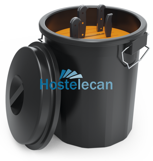 Contenedor redondo para transporte cuchillos ø455x600 mm.