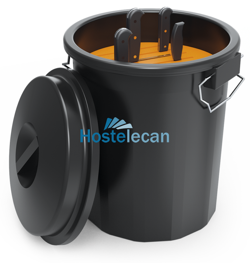 Contenedor redondo para transporte cuchillos ø455x600 mm.