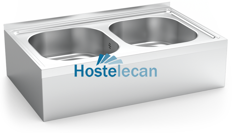 Fregadero colg.c/faldón 2C 800x500x220 mm.