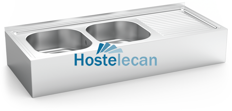 Fregadero colg.c/faldón 2C,ED 1200x500x220 mm.