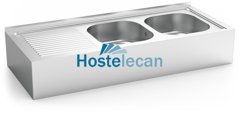 Fregadero colg.c/faldón 2C,EI 1200x500x220 mm.