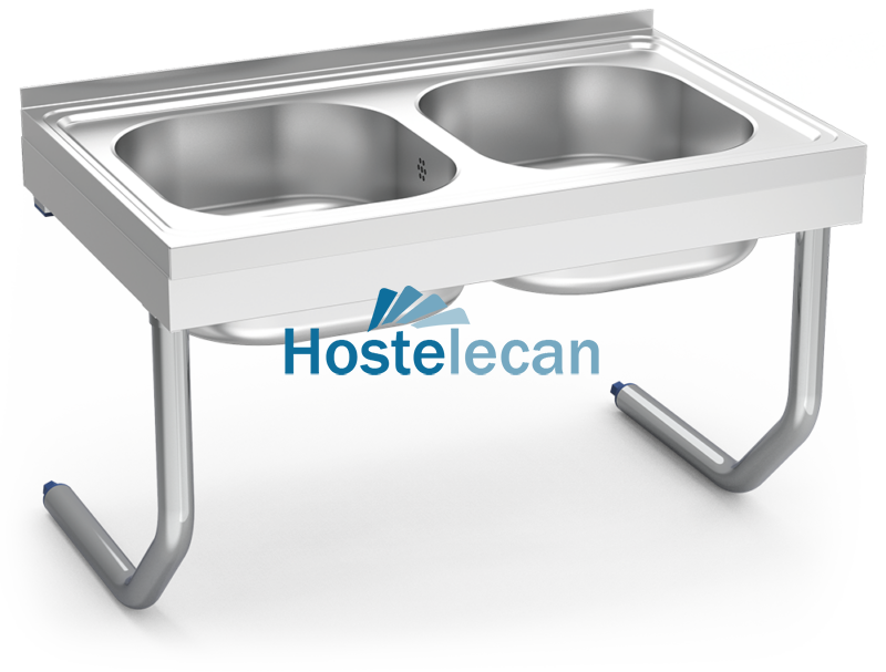 Fregadero colg.c/palomillas 2C 800x500x450 mm.