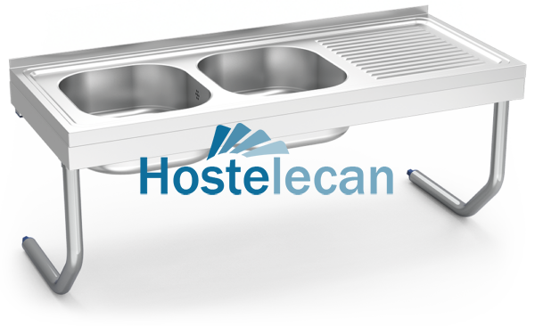 Fregadero colg.c/palomillas 2C,ED 1200x500x450 mm.