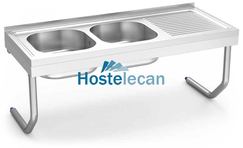 Fregadero colg.c/palomillas 2C,ED 1200x500x450 mm.