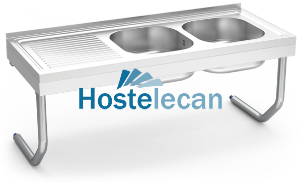 Fregadero colg.c/palomillas 2C,EI 1200x500x450 mm.