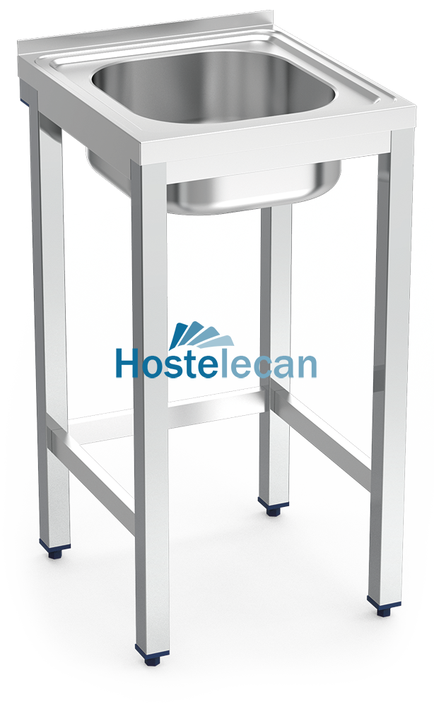 Fregadero con soporte 1C 450x450x850 mm.