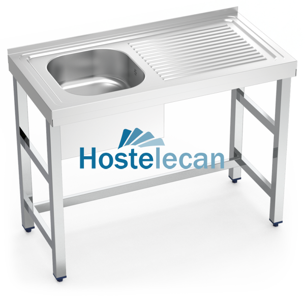 Fregadero con soporte 1C,ED 800x500x850 mm.