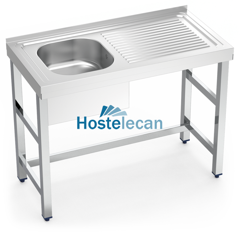 Fregadero con soporte 1C,ED 1000x500x850 mm.