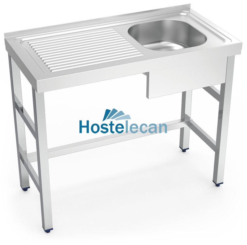 Fregadero con soporte 1C,EI 1000x500x850 mm.