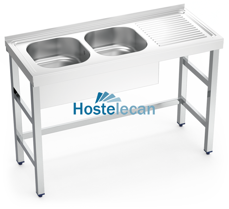 P050636.png Fregadero con soporte 2C,ED 1200x500x850 mm.