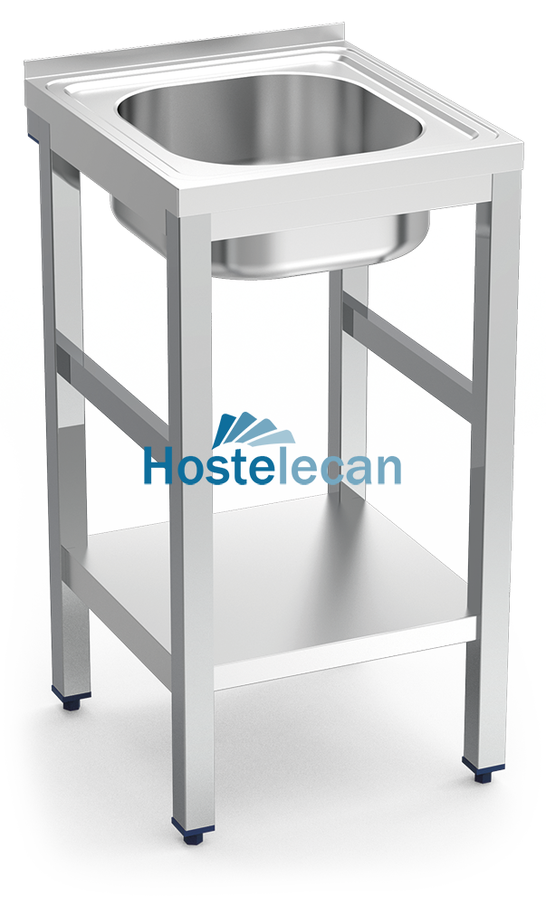 Fregadero c/soporte c/entre.1C 450x450x850 mm.