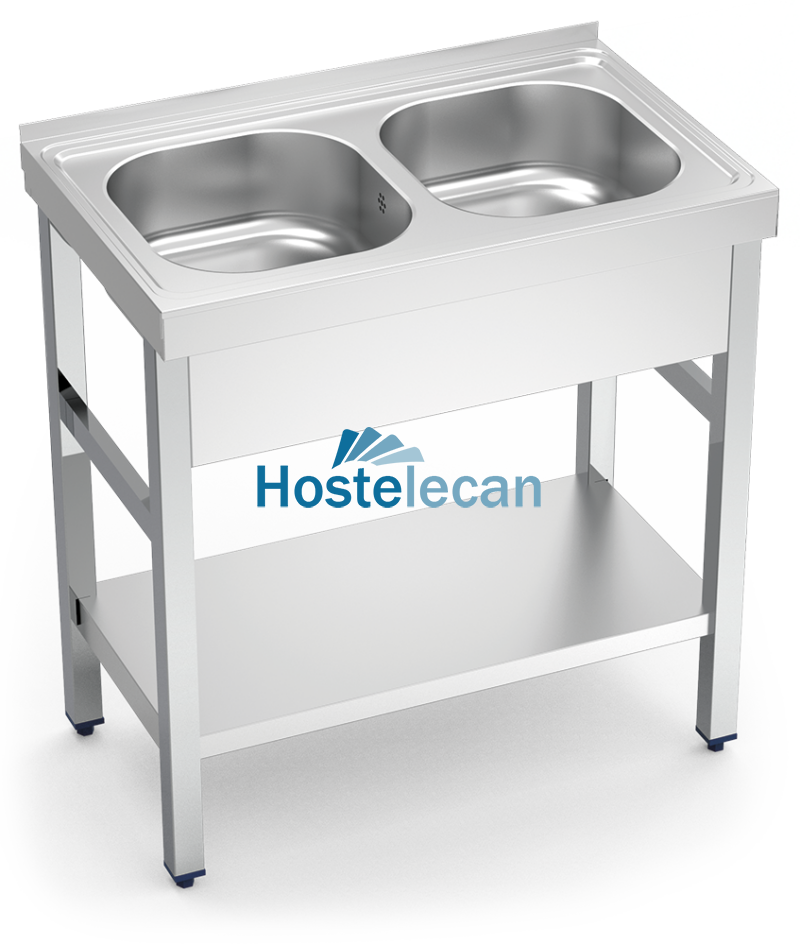 Fregadero c/soporte c/entre.2C 800x500x850 mm.