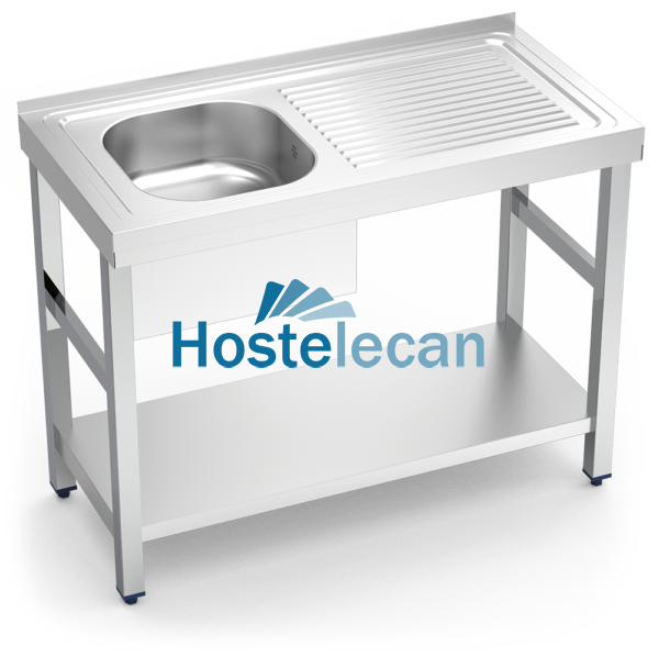 Fregadero c/soporte c/entre.1C,ED 1000x500x850 mm.