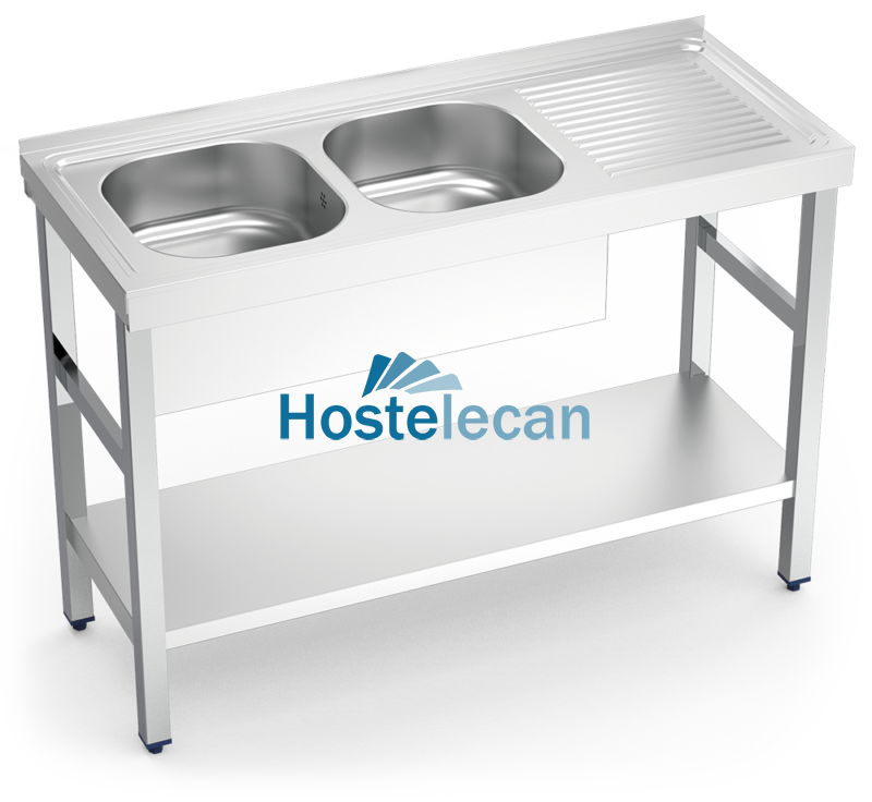 Fregadero c/soporte c/entre.2C,ED 1200x500x850 mm.
