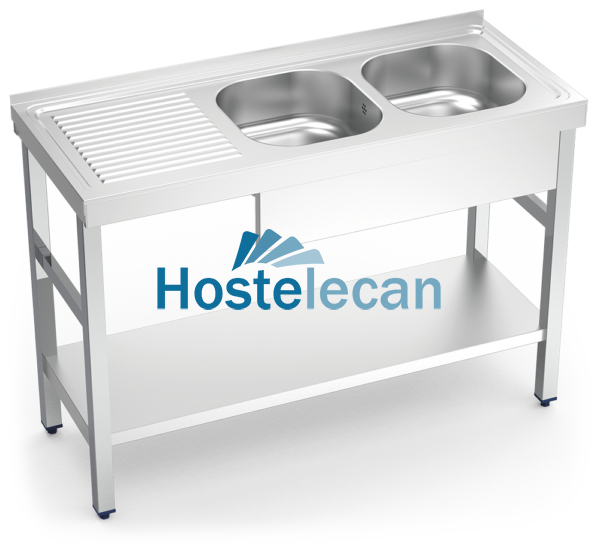 Fregadero c/soporte c/entre.2C,EI 1200x500x850 mm.