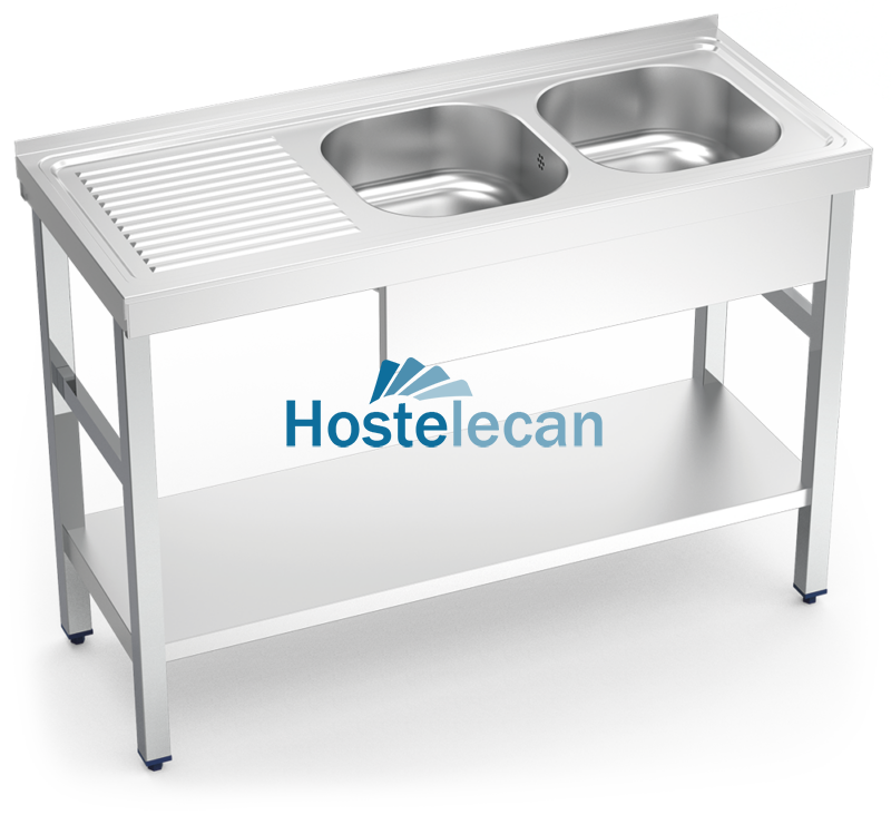 Fregadero c/soporte c/entre.2C,EI 1200x500x850 mm.