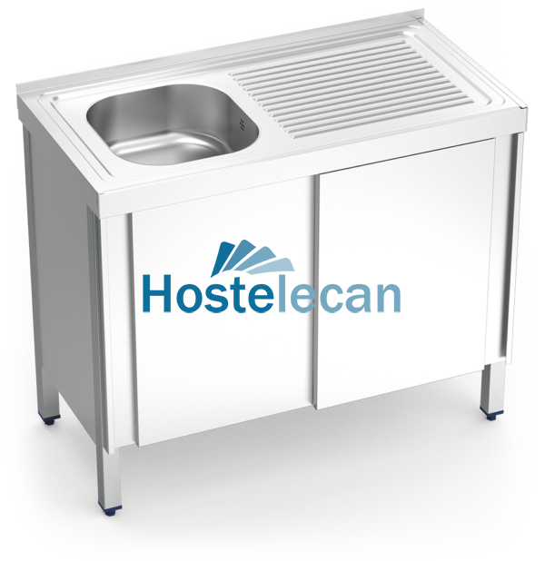 Fregadero c/ptas.correderas 1C,ED 800x500x850 mm.