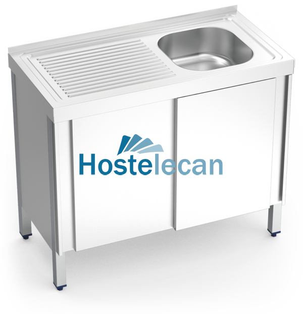 Fregadero c/ptas.correderas 1C,EI 1000x500x850 mm.