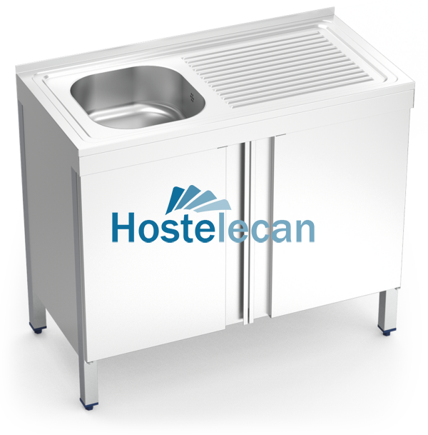 Fregadero c/ptas.abatibles 1C,ED 800x500x850 mm.