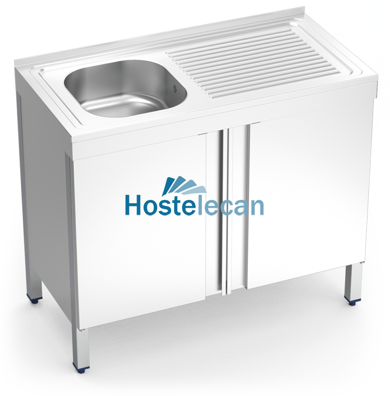 Fregadero c/ptas.abatibles 1C,ED 1000x500x850 mm.