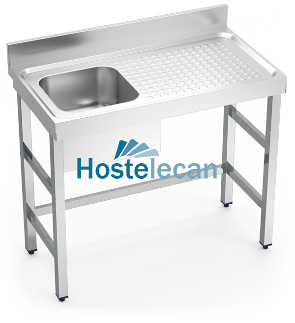 Fregadero con soporte 1C,ED 1000x550x850 mm.