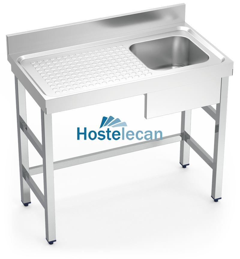 Fregadero con soporte 1C,EI 1000x550x850 mm.