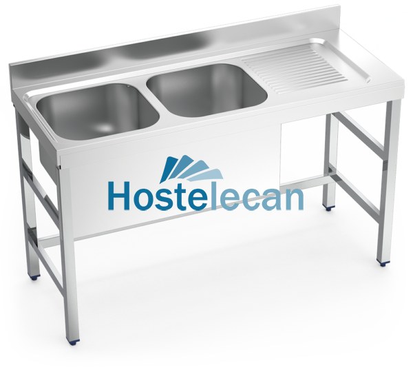 Fregadero con soporte 2C,ED 1400x550x850 mm.