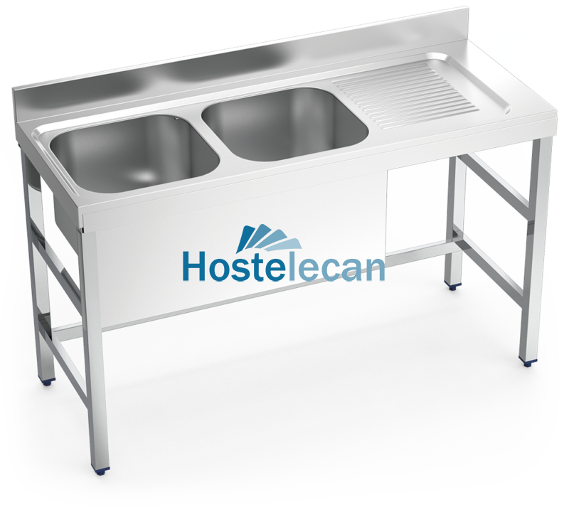 Fregadero con soporte 2C,ED 1400x550x850 mm.