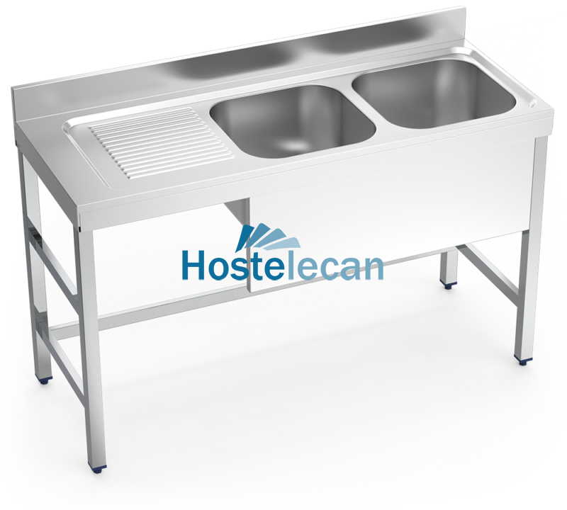 P051808.png Fregadero con soporte 2C,EI 1400x550x850 mm.