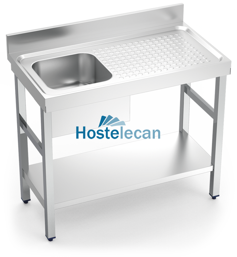 Fregadero c/soporte c/entre.1C,ED 1000x550x850 mm.