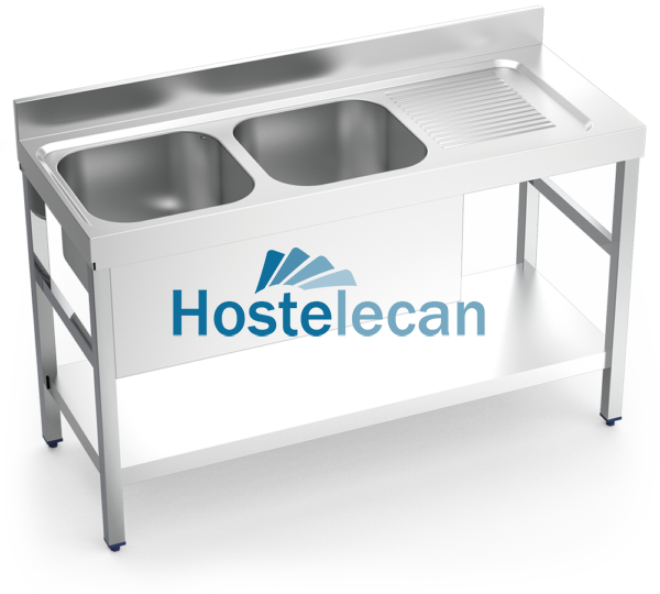 Fregadero c/soporte c/entre.2C,ED 1400x550x850 mm.