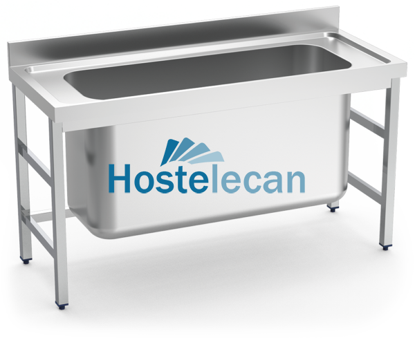 Fregadero gran capacidad 1 cubeta 1500x600x850 mm.