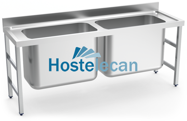 Fregadero gran capacidad 2 cubetas 2000x700x850 mm.