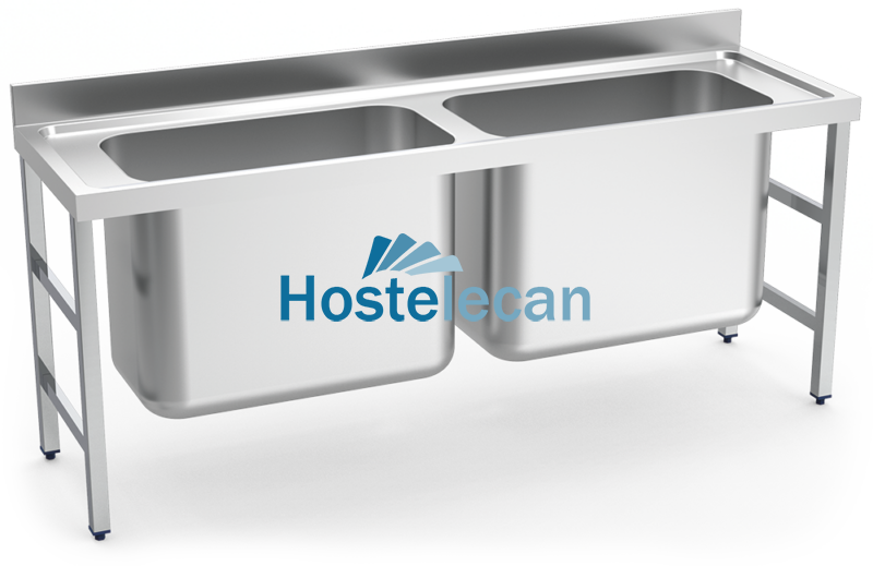 Fregadero gran capacidad 2 cubetas 2000x700x850 mm.