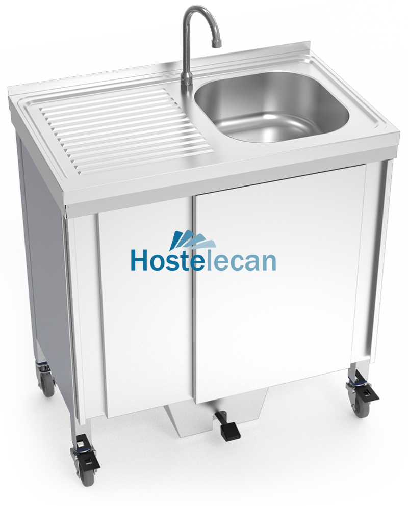 Fregadero autónomo con una cubeta y escurridor izquierda 800x500x850 mm