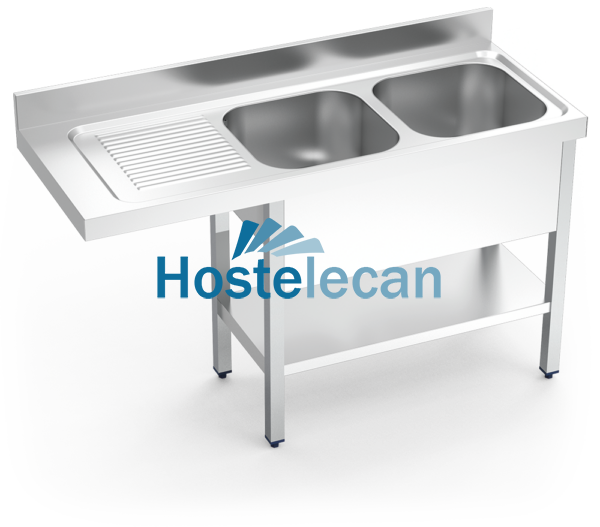 Fregadero para lavavajillas 2C,EI 1600x600x890 mm.