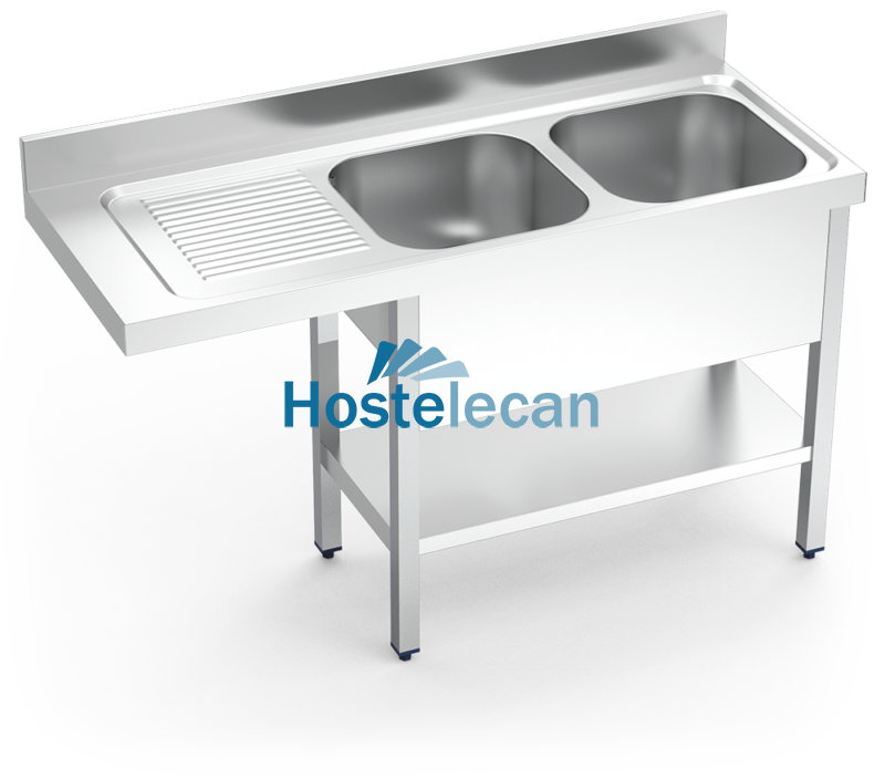 Fregadero para lavavajillas 2C,EI 1600x600x890 mm.