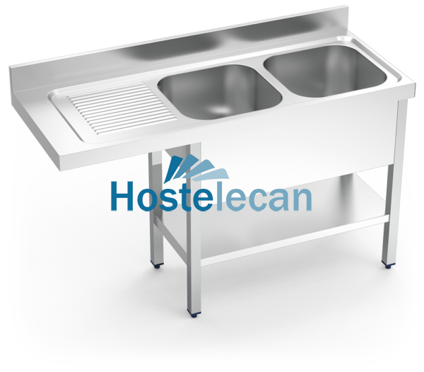 Fregadero para lavavajillas 2C,EI 1600x700x890 mm.