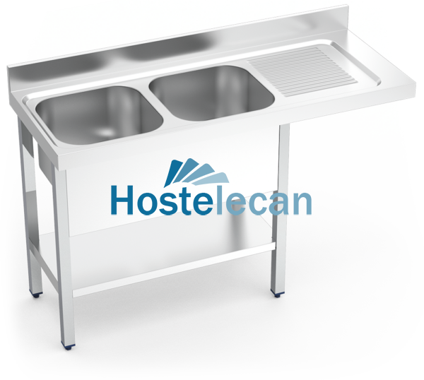 Fregadero para lavavasos 2C,ED 1400x550x850 mm.