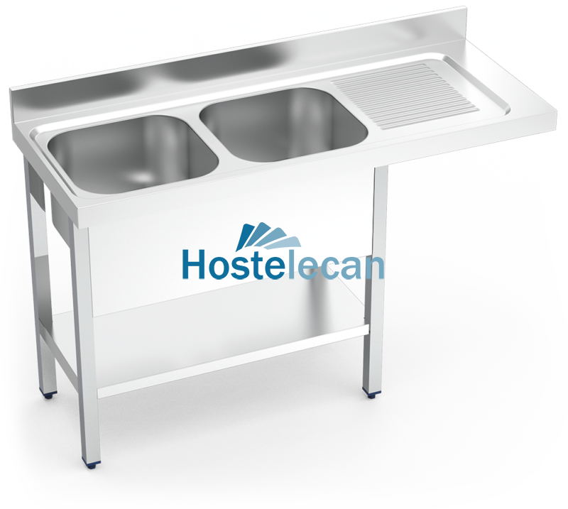 Fregadero para lavavasos 2C,ED 1400x550x850 mm.
