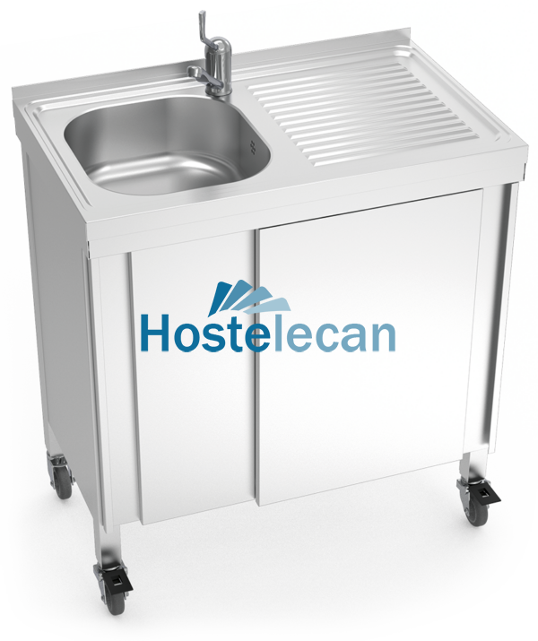 Fregadero portátil automático agua fría y caliente 800x500x865 mm