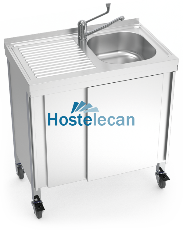 Fregadero portátil automático agua fría y caliente 800x500x865 mm