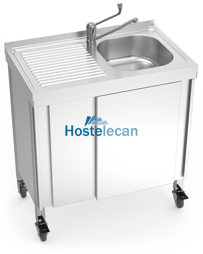 Fregadero portátil automático agua fría y caliente 800x500x865 mm