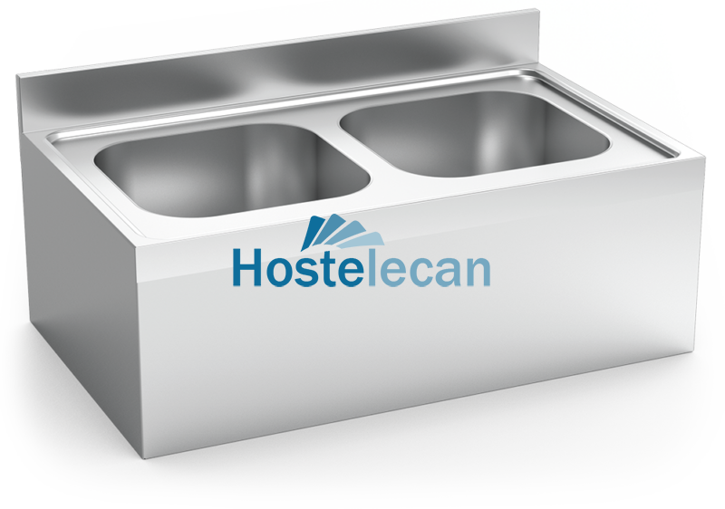 Fregadero colg.c/faldón 2C 1000x600x355 mm.