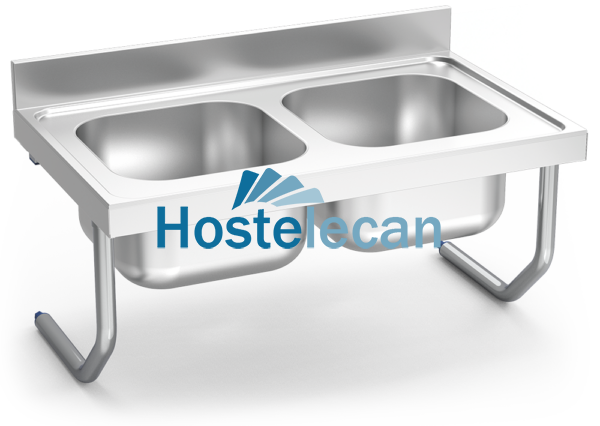 Fregadero colg.c/palomillas 2C 1400x600x320 mm.