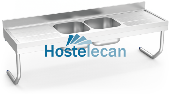 Fregadero colg.c/palomillas 2C,2E 2000x600x250 mm.